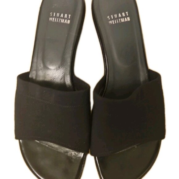 Stuart Weitzman Black Platform Wedge Leather-Lined Sandals, Womens Size 8 M - Picture 5 of 9